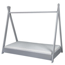 Wooden teepee tent bed 160x80cm + STANDARD mattress